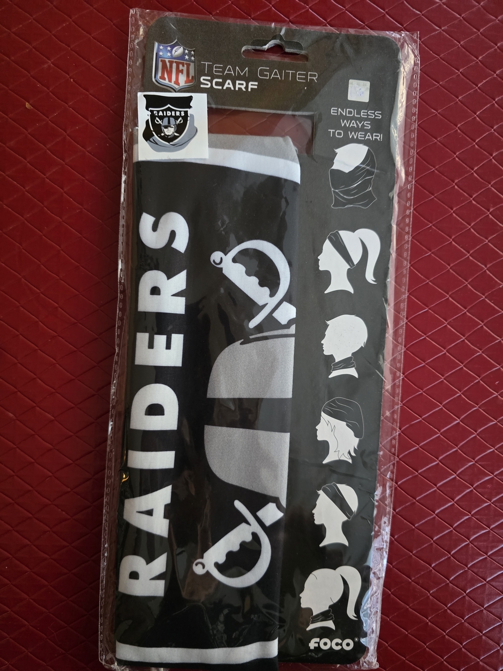 NFL Las Vegas Raiders Black and White Team Gaiter Scarf